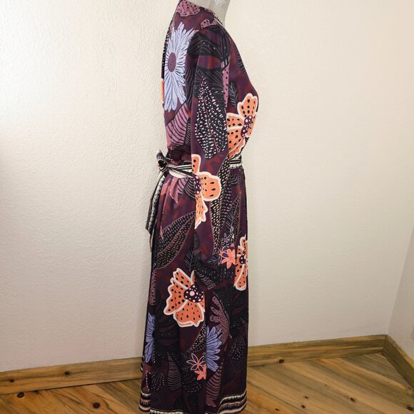 BloomChic Purple Floral Faux Wrap Dress Size 14/16 - Picture 4 of 8